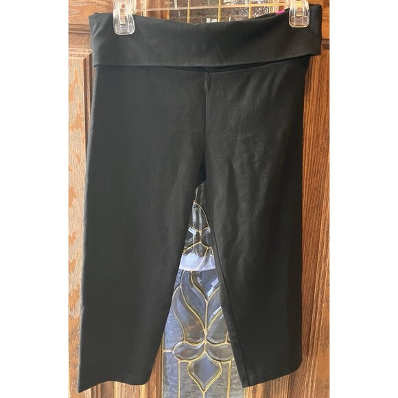 Victoria's Secret Fold Over Yoga Pants Love Pink 7/8 Leggings M Y2K Athleisure - Picture 3 of 6